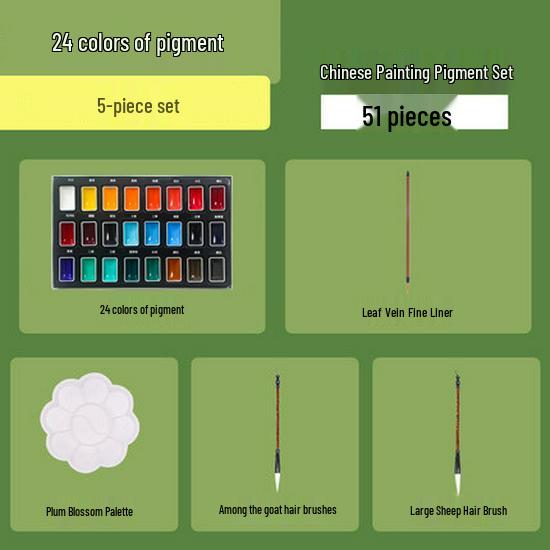 Solid Chinese Painting Pigment Set: 12 & 24 Color Options for Beginners