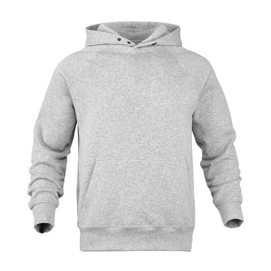 Men Hoodie Solid Color Sweatshirt with Hood Large Front Pocket Thickened Warm Pullover for Autumn Winter Street Sports Wear