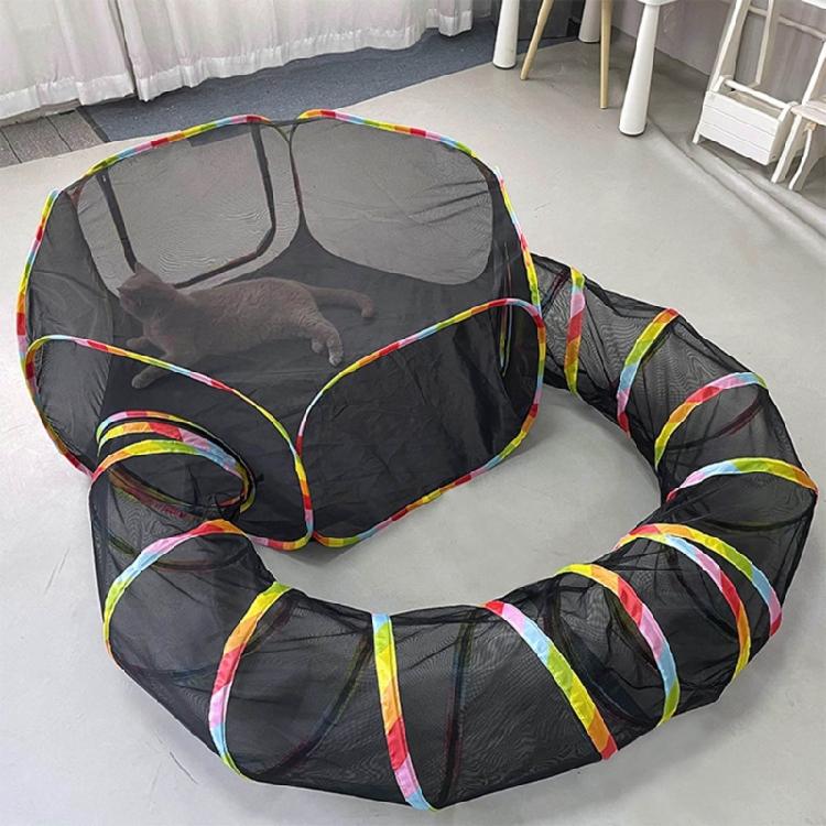 Pet Cat Tunnel Foldable Indoor Cat Tunnel Foldable Space Saving Training Toy