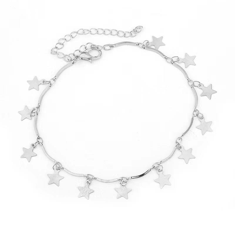Summer Popular Chains Simple Metal Star Anklet Women Beach Jewelry Tiny Gold Boho Accessories Foot Jewelry Gift Travel Anklet