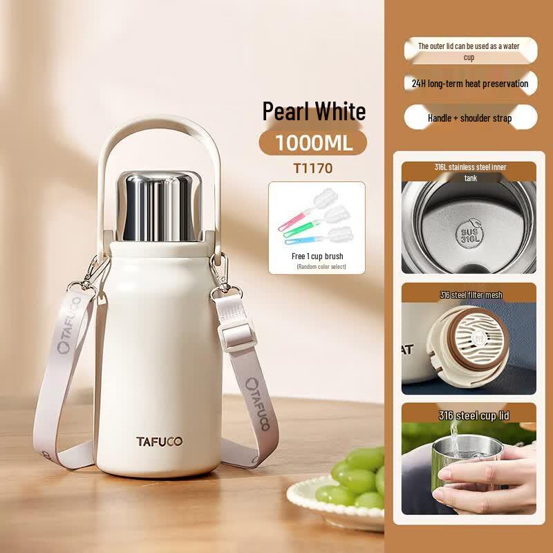 TAFUCO 316L Stainless Steel Insulated Outdoor Water Bottle 1000ML
