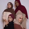 NEW  Multicolor Soft Women Plain Bubble Chiffon Scarf Hijab Wrap Femme Foulard Shawls Headband  Muslim Embroidery Scarf