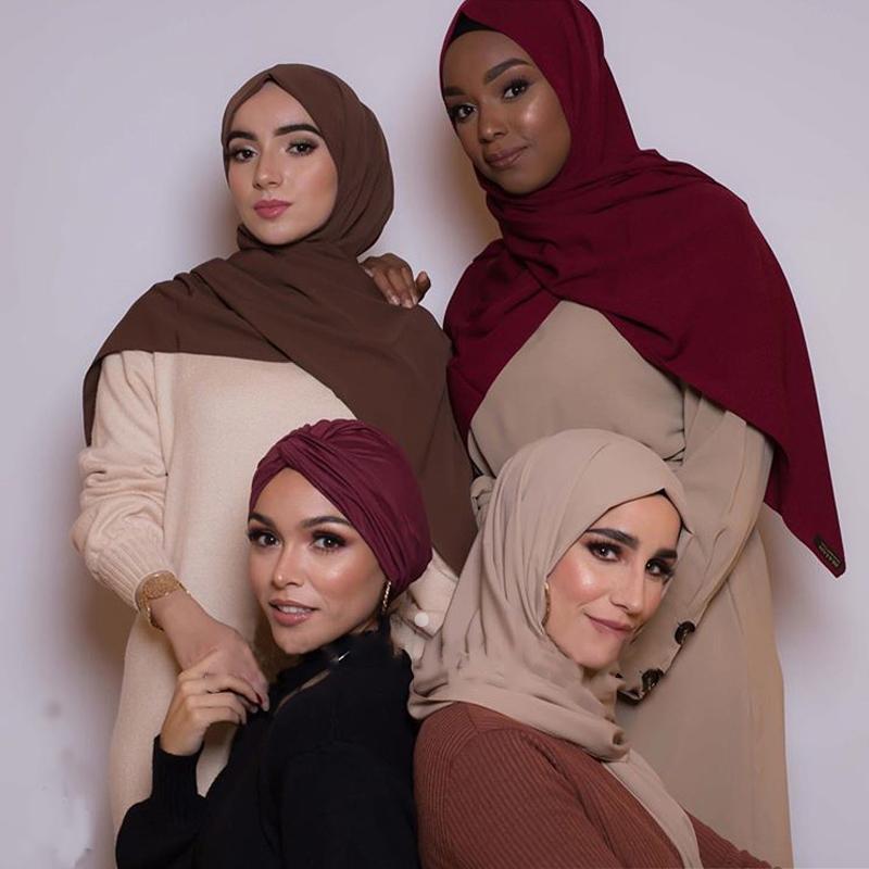 NEW Multicolor Soft Women Plain Bubble Chiffon Scarf Hijab Wrap Femme Foulard Shawls Headband Muslim Embroidery Scarf