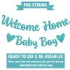 Welcome Home Baby Boy Banner - It's a Boy Baby Shower Decor, Little Sweet One Gender Reveal Baby Shower Decorations Blue Glitter