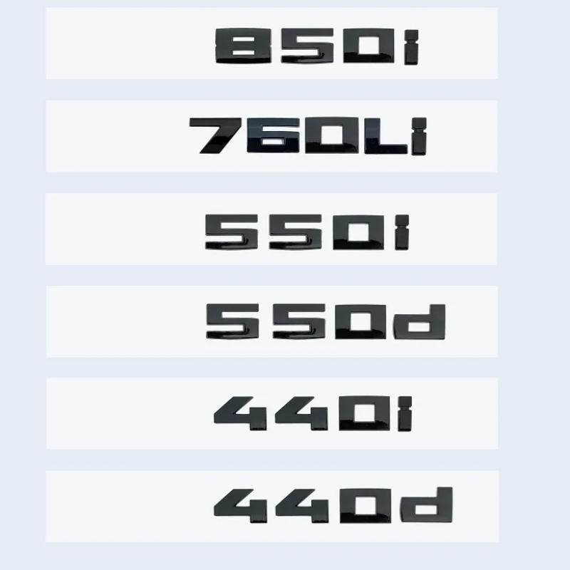 

New Glossy Black 3D Letters Numbers M850i M760Li M550d M550i M440d M440i V12 Emblem for BMW 8 7 5 4 series Car Trunk Sticker V12 (2pcs)