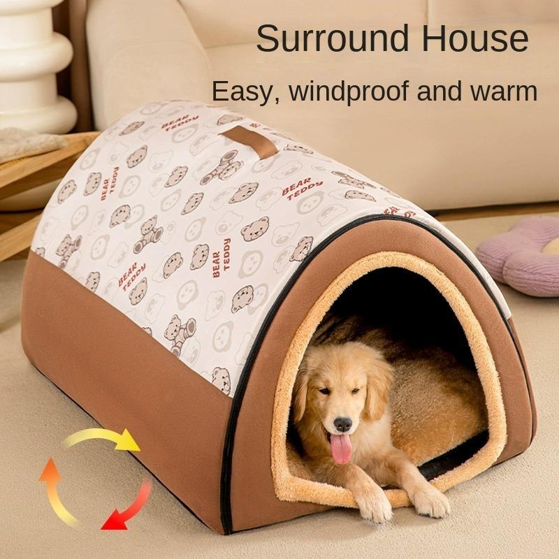 Großer Hund Golden Retriever Nest Hundehütte Haustierbedarf AcceDer Zwinger ist warm im Winter und kann zerlegt und gewaschen werden