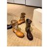 Vintage Splicing~ Soft Leather Medium Boots Brown Boots Short Boots Maillard Pile Boots Western Knight Boots Martin Boots