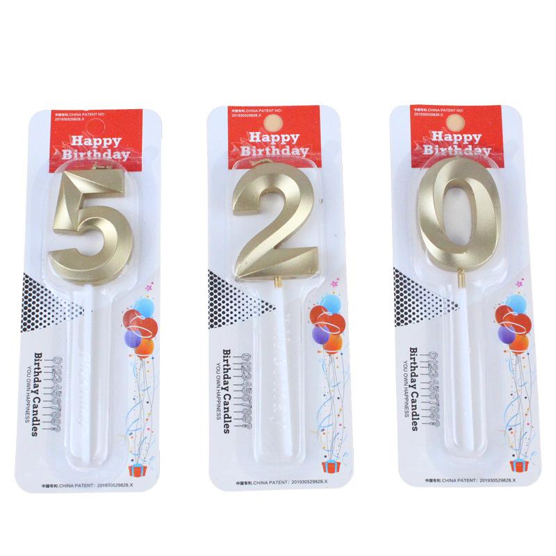 

New Opera House Children s Day Number Candle Champagne Color Romantic Birthday Cake Decoration Ornaments Sample Rose Gold Shell Number 0-9 Mixed
