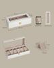 SONGMICS Watch PU Leather Watch Storage Box with Clear Stylish Watch Box for Watches and Day Gift for Men and Birthday White Case, 6-Piece Window,