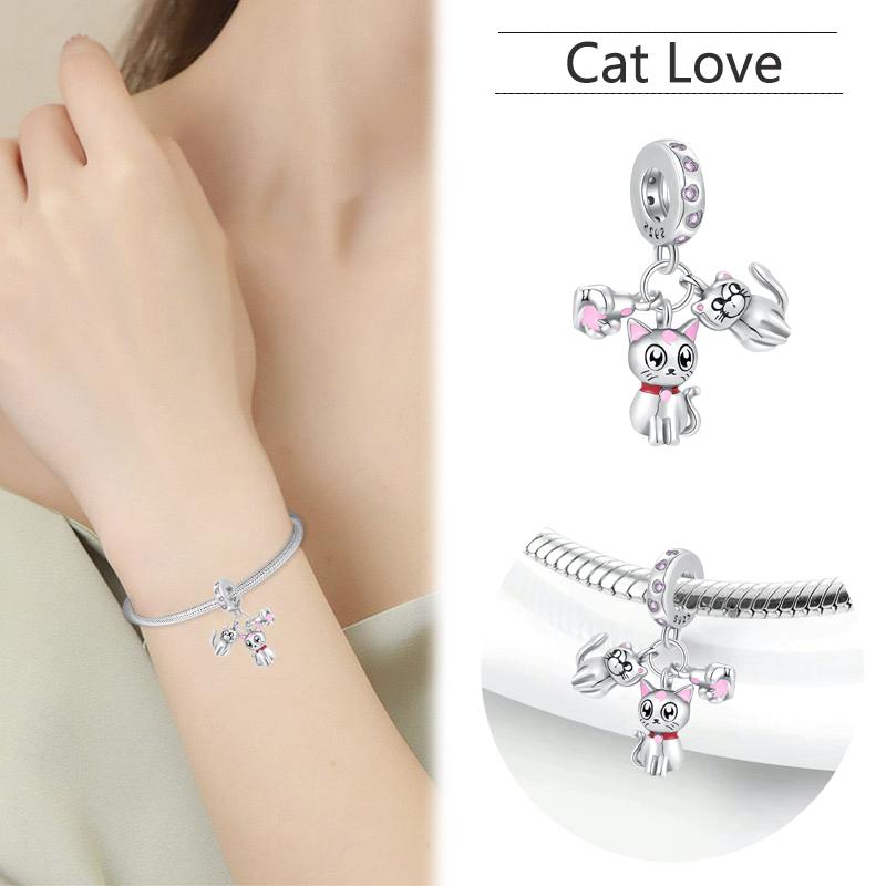 New Copper Pet Series Dog Paw Print Dog House Charm Of Chain Beaded Fit Original Pendant Bracelet Ladies Jewelry