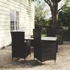 5pcs Outdoor Dining Set with Cushions Woven Resin