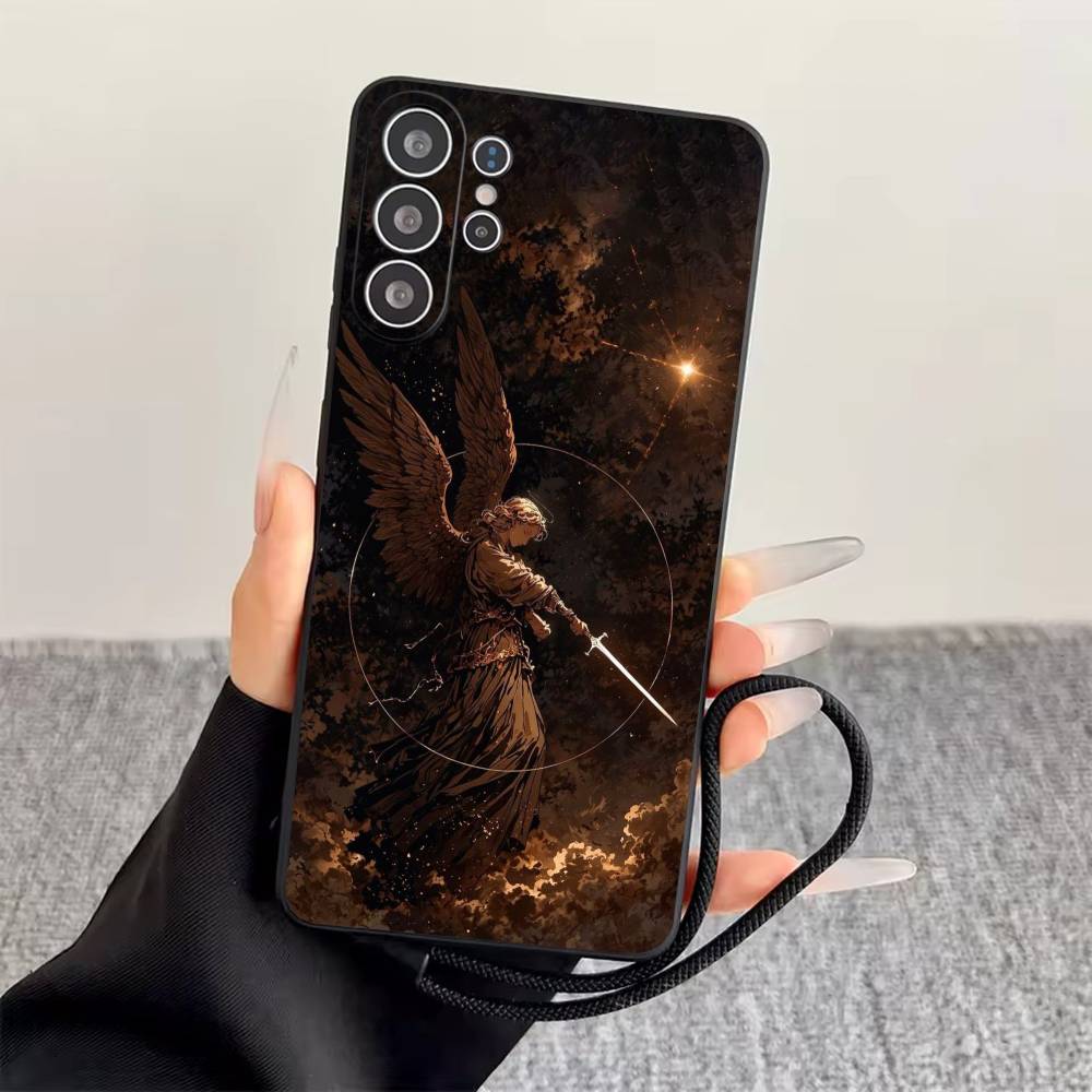 Dark Angel Phone Case For Samsung S25,S24,S21,S22,S23,S30,Ultra,S20,Plus,Fe,Lite,Note,10,Black Cover