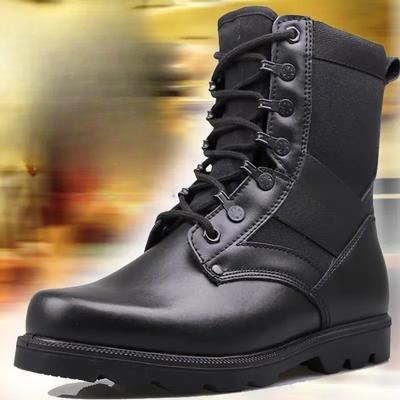 Buty Męskie Fsahion Buty Bezpieczeństwa Czarne Wysokie Skórzane Buty Buty Outdoorowe dla Mężczyzn Taktyczne Buty Bojowe Antypoślizgowe Buty Turystyczne