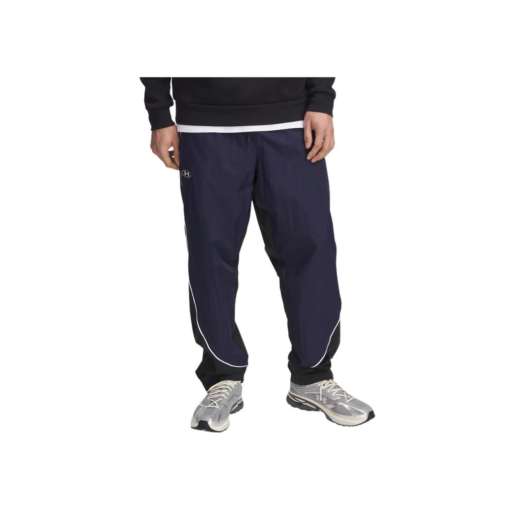 Under Armour Ss25 Track Series Fashion Versatile Woven Lace-Up Sports Long Pants Men Bottoms Black 1390288-001