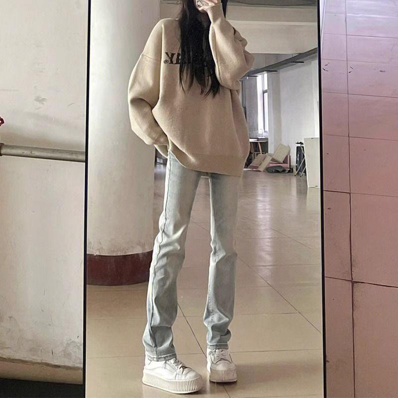 

Женские прямые узкие джинсы с высокой талией в цвете Washed Yellow Mud Dye — осенний тренд XL