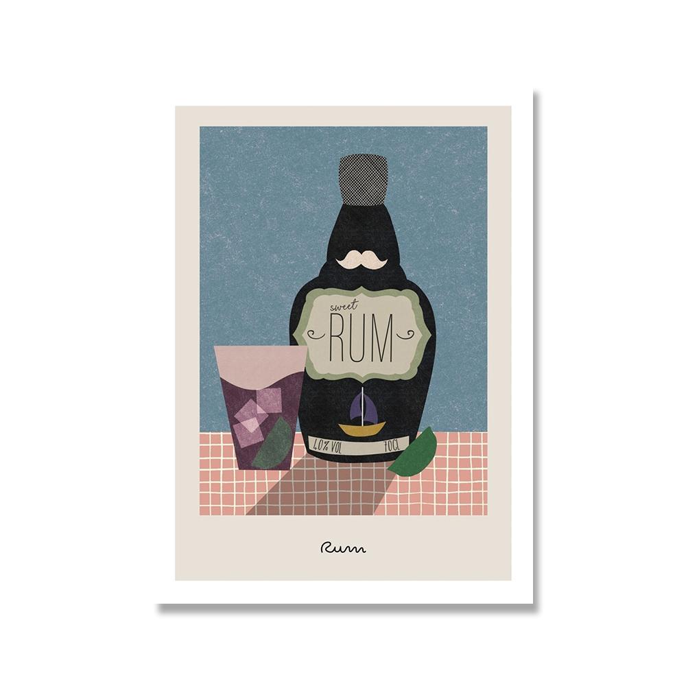 Gin Rum Margarita Mojito Beer Wine Cocktail Wall Art Canvas Painting Nordic Posters And Prints Wall Pictures For Bar Room Decor