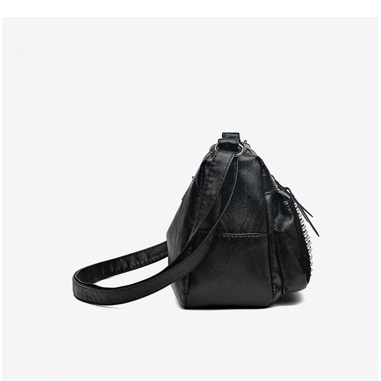 Modische Diamant-Schultertasche aus weichem Leder, kleine quadratische Tasche für Damen, 2024 neue mehrschichtige Mama-Tasche, lässige, vielseitige Umhängetasche