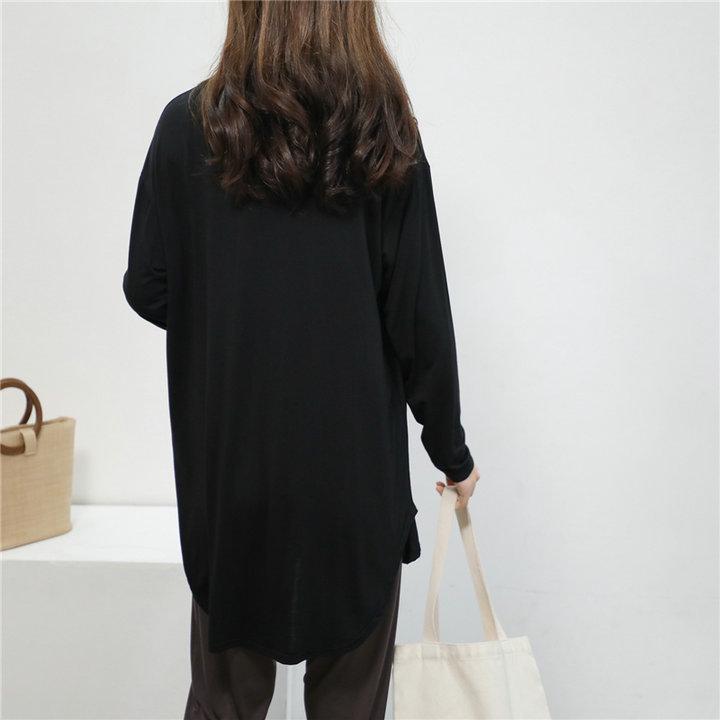Women's Plus Size Mid-Length Cardigan: Spring/Summer Korean Style Shawl-Coat in Lightweight, Solid Colors