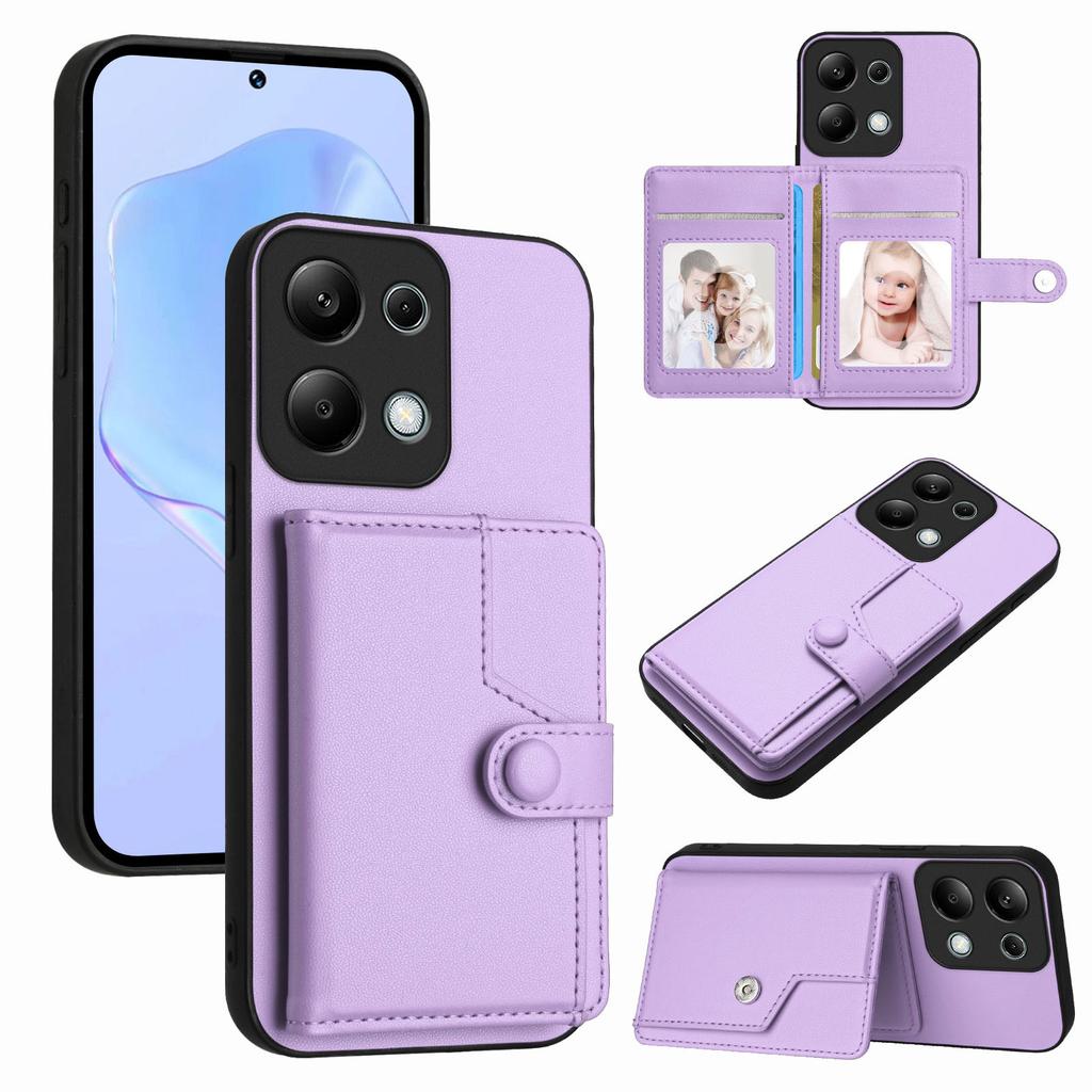 For Xiaomi Redmi Note 13 Pro 4G Case RFID Blocking Card Holder Kickstand TPU + PU Leather Phone Back Cover
