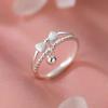 925 Sterling Silver Bow Ring - Open Design, Luxury Plain Band for Women, High-End Niche Style