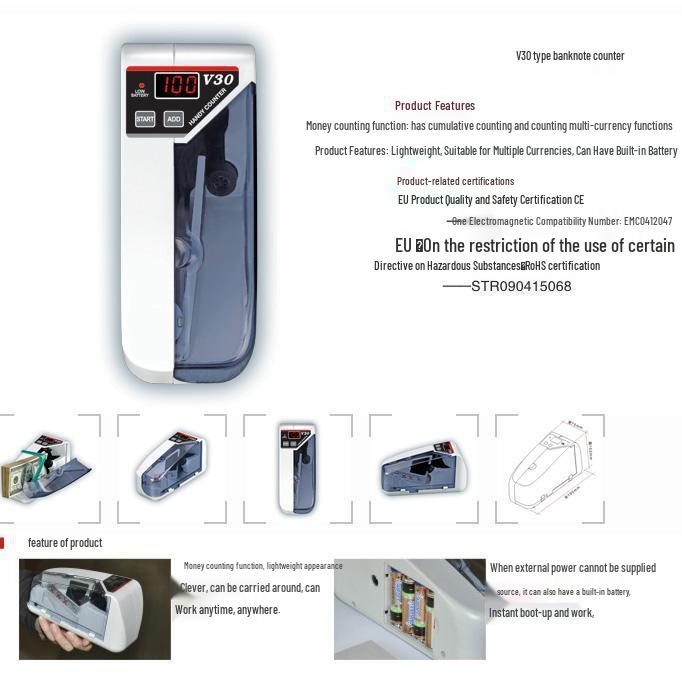 Hengli V30 Portable Multi-Currency Money Counter with Free Shipping