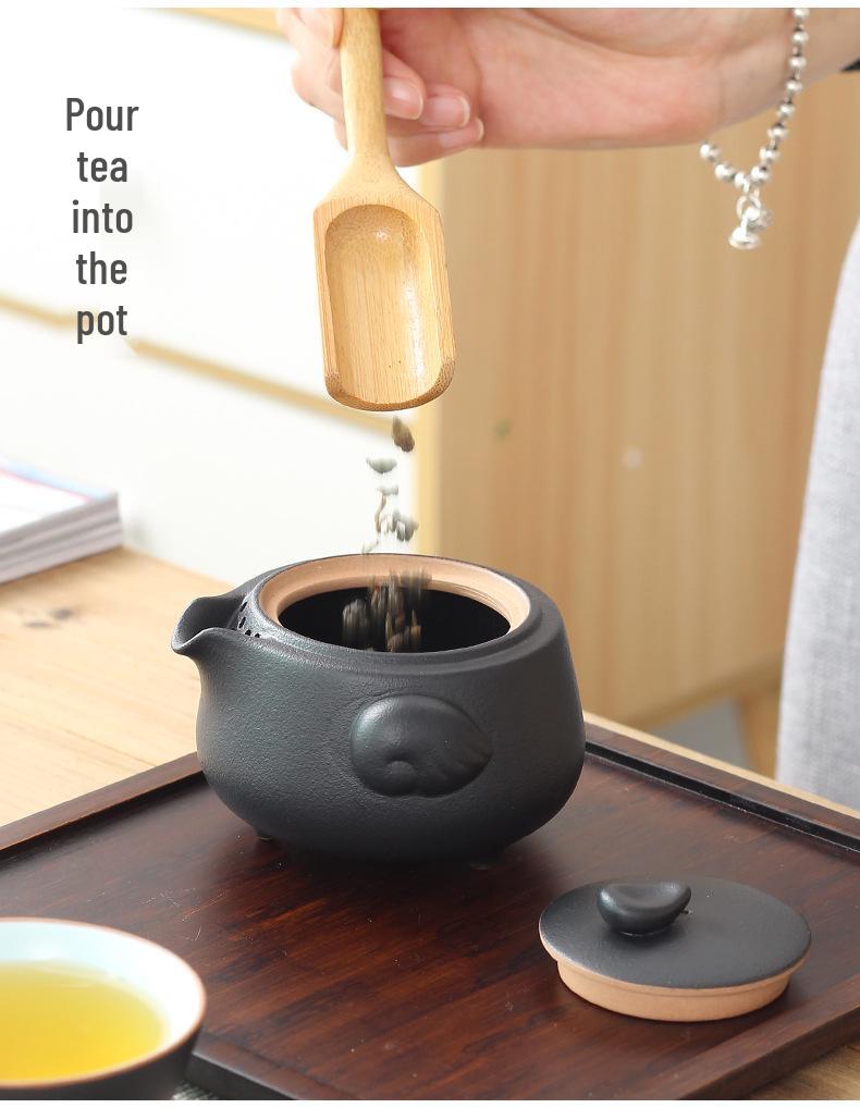 Portable Ceramic Travel Tea Set: One Pot, Two Cups – Quick Brew & Customizable Gift