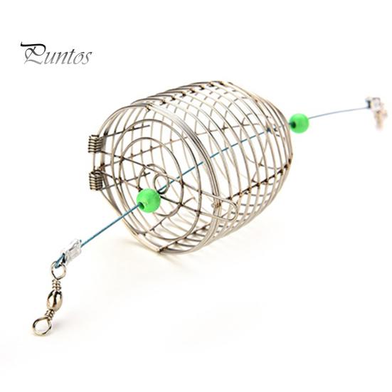 Fish Small Stainless Steel Wire Bait Trap Basket Fishing Tackle Lure Cage
