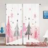2pcs,Curtains Christmas Trees Stars Festive Cute (2) Popular Minimalist Curtains Semi-Sheer Curtains All Seasons Ldeal for