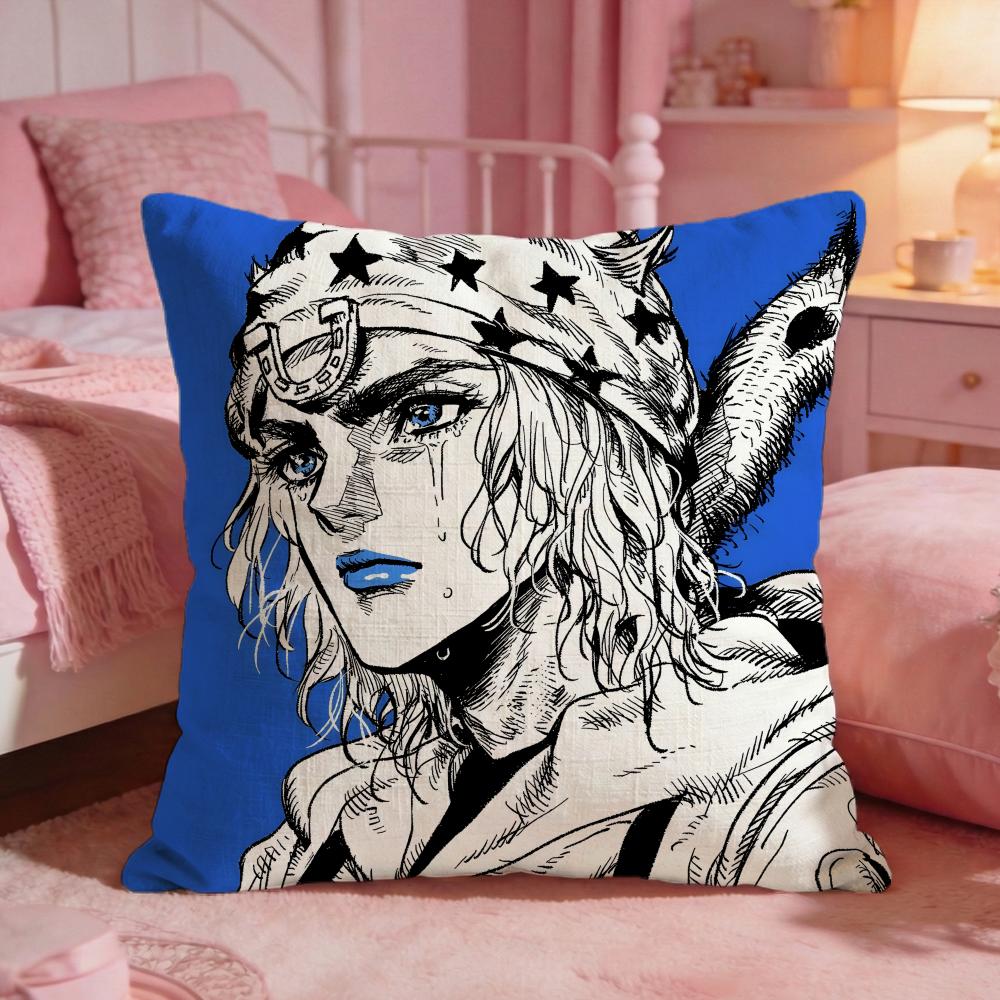 jJoJo Bizarre Adventure Cushion Cover Premium Comfort Reversible Pillow Cove Two in One Design for Any Room Car Interior