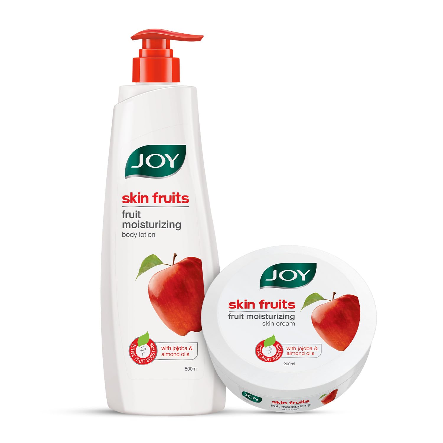 Лосьон для тела Joy Skin Fruits (500ML) и Крем для кожи (200ML) С яблоком, маслом жожоба и миндаля | Нелипкая и легкая, Зимний увлажняющий набор f