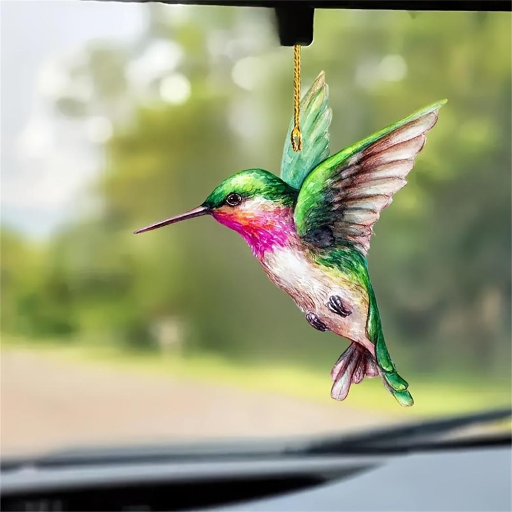 

Acrylic 2D Flat Colorful Hummingbird Hanging Pendant Wind Chime Suncatcher Home Window Ornament Garden Decor Car Decoration