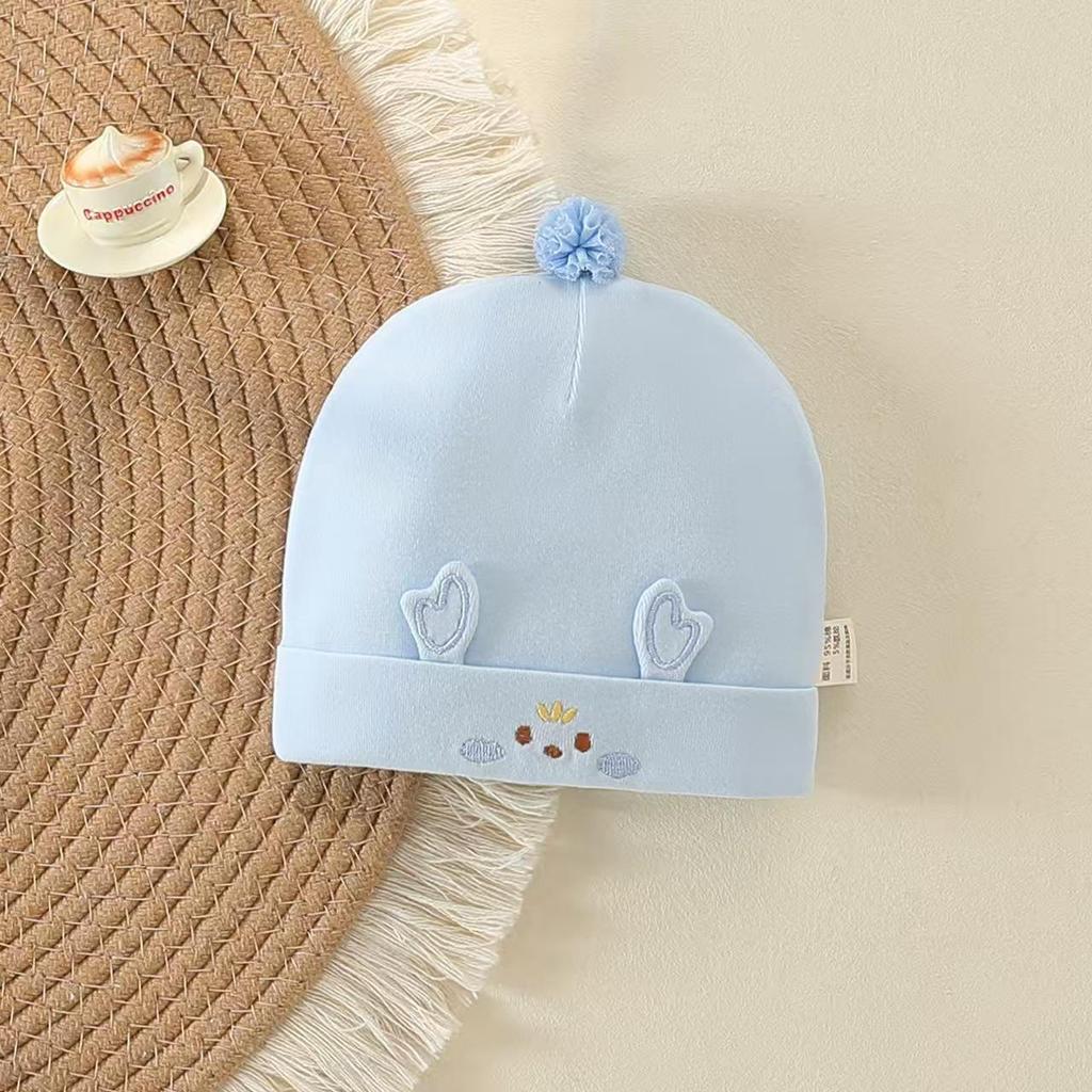 Pure Cotton Double Layer Newborn Hat for 0-3 Months, Suitable for Autumn/Winter