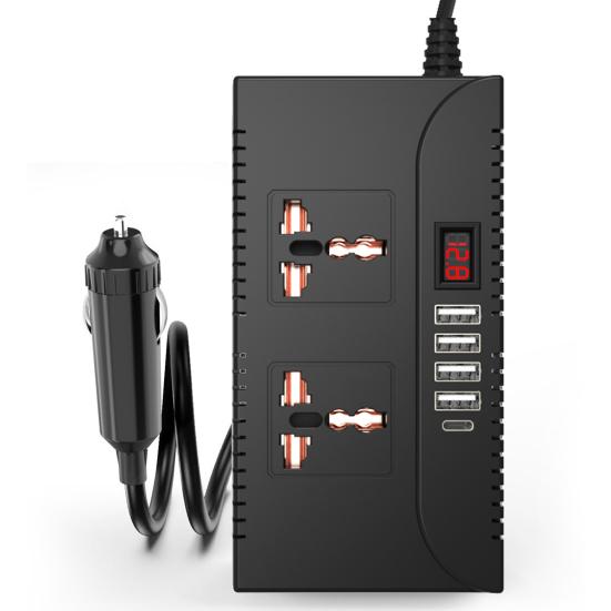 Car Power Inverter Overload Protection Universal USB-C Fast Charging Portable Car Charger with Switch Control Converter