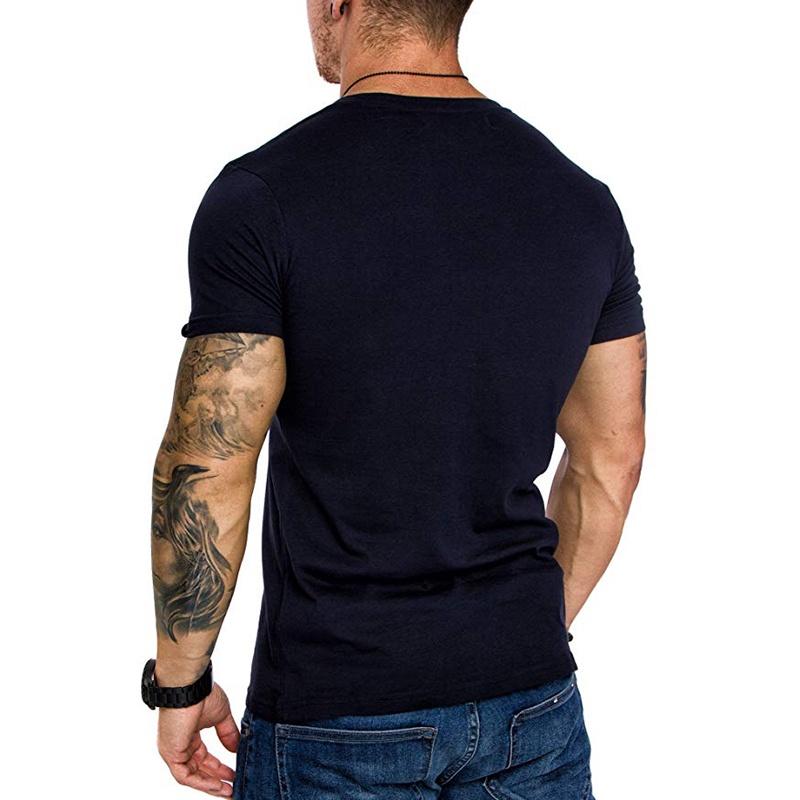 High-quality Men's Slim V Neck Short Sleeve Muscle Tee T-shirt For Casual Wear