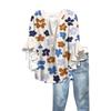 Summer Women's Tops V-Neck Seven Sleeve Shirt Spring Summer Floral Printed Tops Casual Shirt