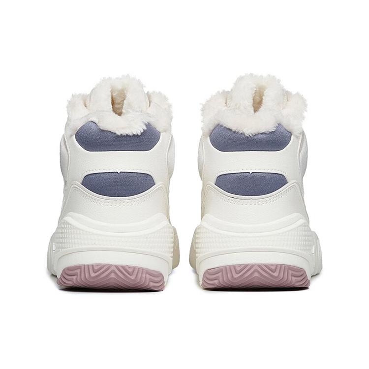 Anta Flame Abrasion Resistant High top Skateboard Shoes Women's White Gray 122248990R-1