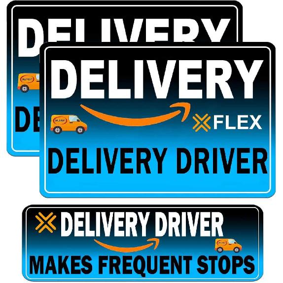 Flex Delivery Driver Car Magnet, 3PCS Frequent Stops Removable Set, Delivery Vehicle Magnet Car Door and Bumper Sign, High Reflective Waterproof синий