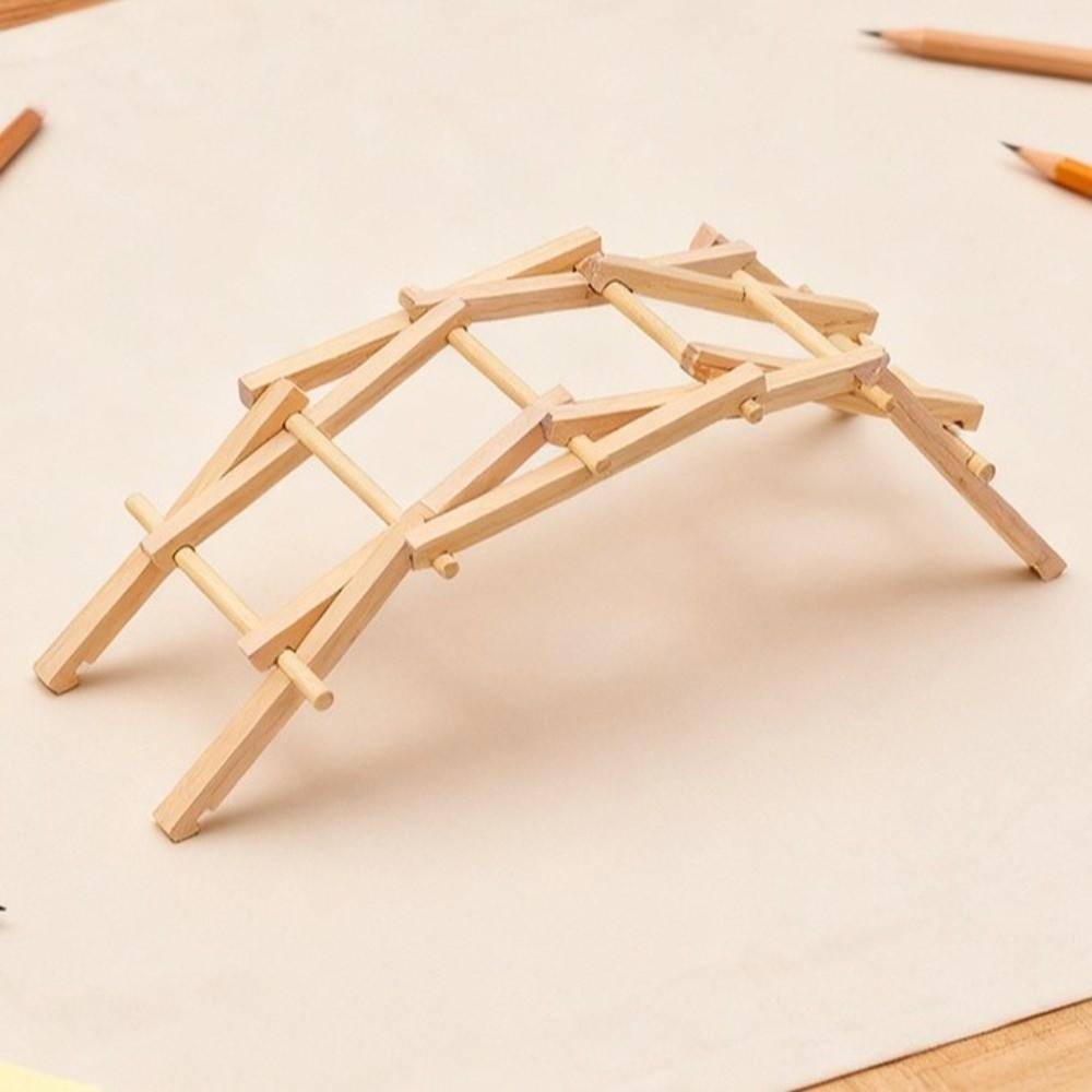 Bailey Bridge Wooden Puzzle Science Experiment Model Kit DIY Assembly Wooden Strip Bridge Craft Handmade Model Children's Puzzle