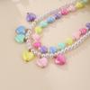 2pcs Pastel Heart Beaded Pearl Necklace Set – Kawaii Colorful Layered Choker for Girls, Cute Y2K Jewelry