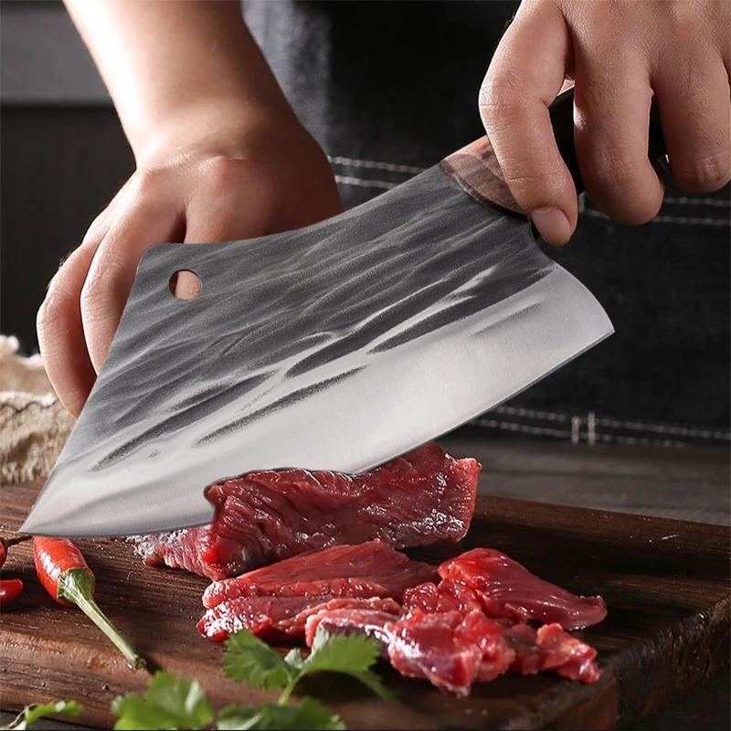 Forged Kitchen Chef Knife Set High Carbon Steel Meat Vegetables Slicing Knives Professional Butcher Chopping Cleaver Knife