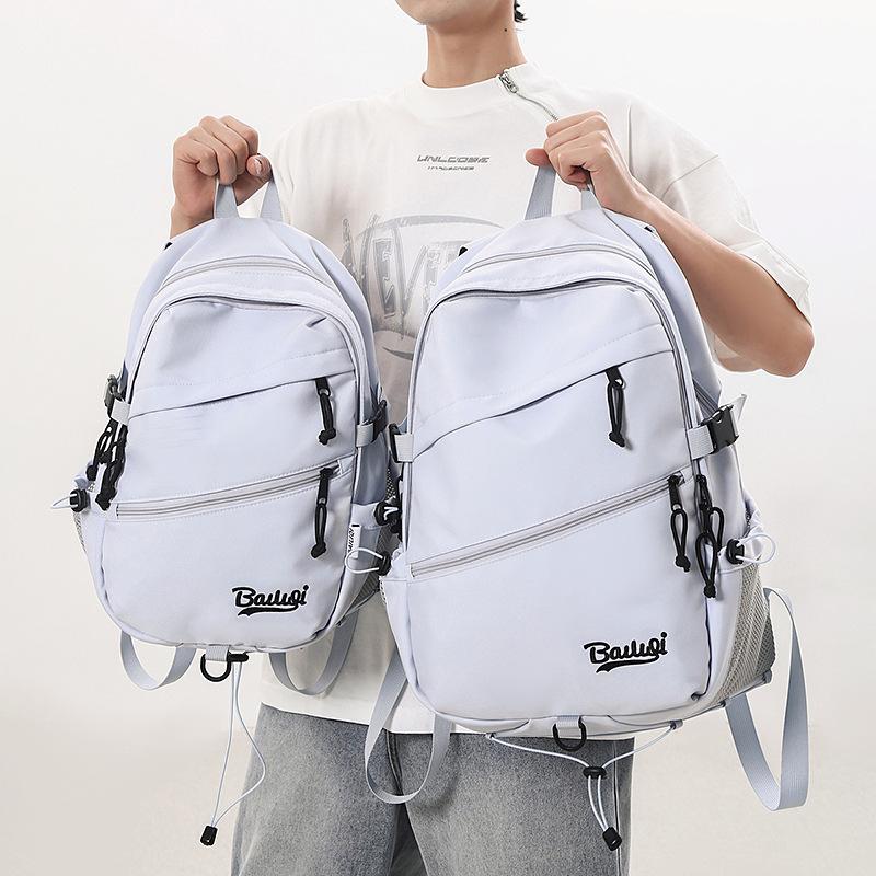 Schoolbag backpack Korean version solid color couple size travel backpack student large capacity anti-splashing light backpack wholesale