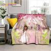 Cute Ballet Girl Ballerina Fairy Cartoon Soft Flannel Blanket for Bed Bedroom Sofa Picnic,Throw Blanket for Outdoor Leisure Gift