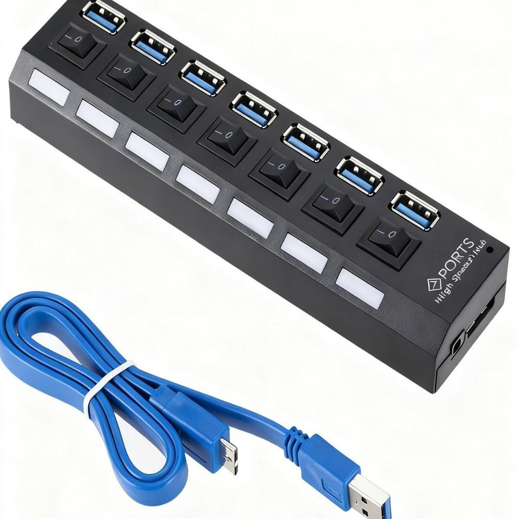 7-Port USB 3.0 Hub & Switch Splitter