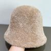 Plush Fisherman's Hat Children Autumn and Winter Warm Knitted Bucket Hat Fashion Windproof Basin Hat