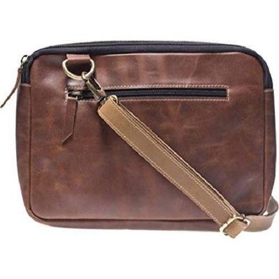 Handgefertigte, wasserfeste Schultertasche mit Top-Grain für Männer und Frauen, braunes Geburtstags- und Jubiläumsgeschenk für Männer