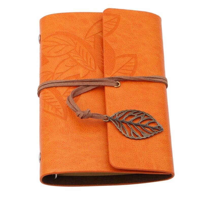 1PC Retro Leaf Notebook Škola Kancelář Psací potřeby Diář Poznámkový blok Literatura PU Kůže Notebook Cestovatelský deník Plánovače Dárky 75 listů/150 stran