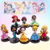 8 Adet/Set Kawaii Q Prenses 9cm Rapunzel Pamuk Prenses Yasemin Mulan Ariel PVC Figür Pasta Süsleri Oyuncak Çocuk Hediyesi