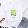 Cartoon Kikkers Print T-shirts Wounisex Zomer Korte Mouw Losse Anime T-shirt Vrouwelijk Harajuku Ronde Hals Streetwear Kawaii Anime T-shirt