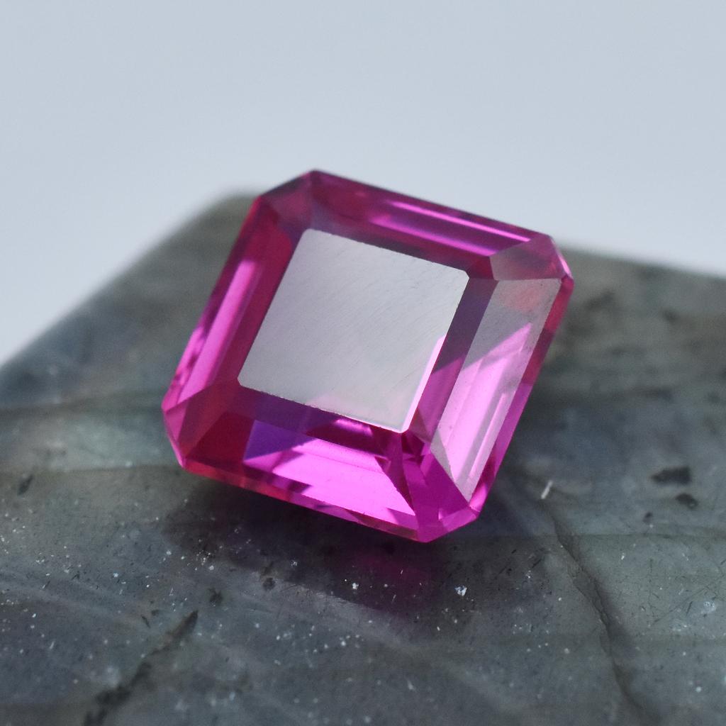 CERTIFIED 11.80 Carat Natural Pink Ruby Square Shape Loose Gemstone