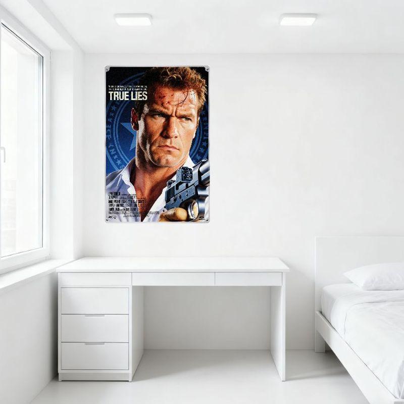 True Lies Arnold Schwarzenegger Action Movie Metal Tin Sign Vintage Wall Decor for Home Man Cave Bar Cafe Art Poster